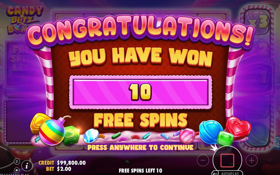 Free Spins counter with the multiplier still climbing