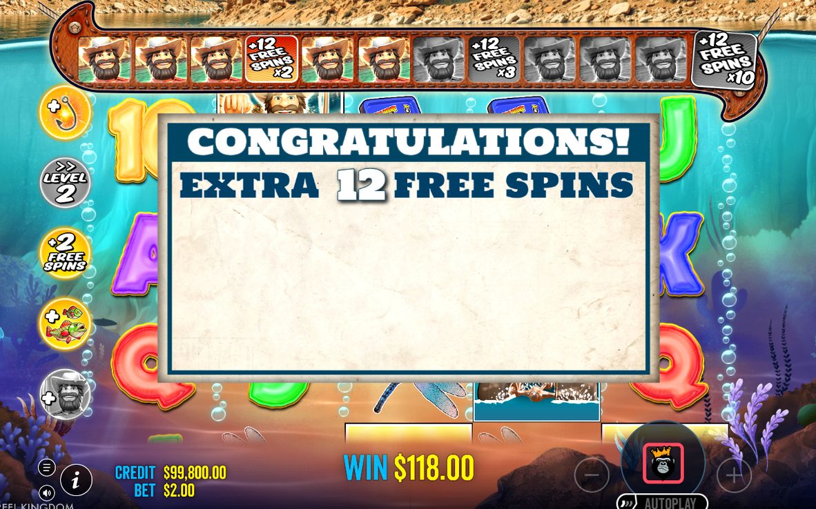 Free Spins screen as the round continues