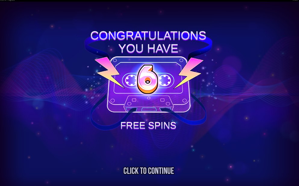 Free Spins round with Wild Tape Symbols in view